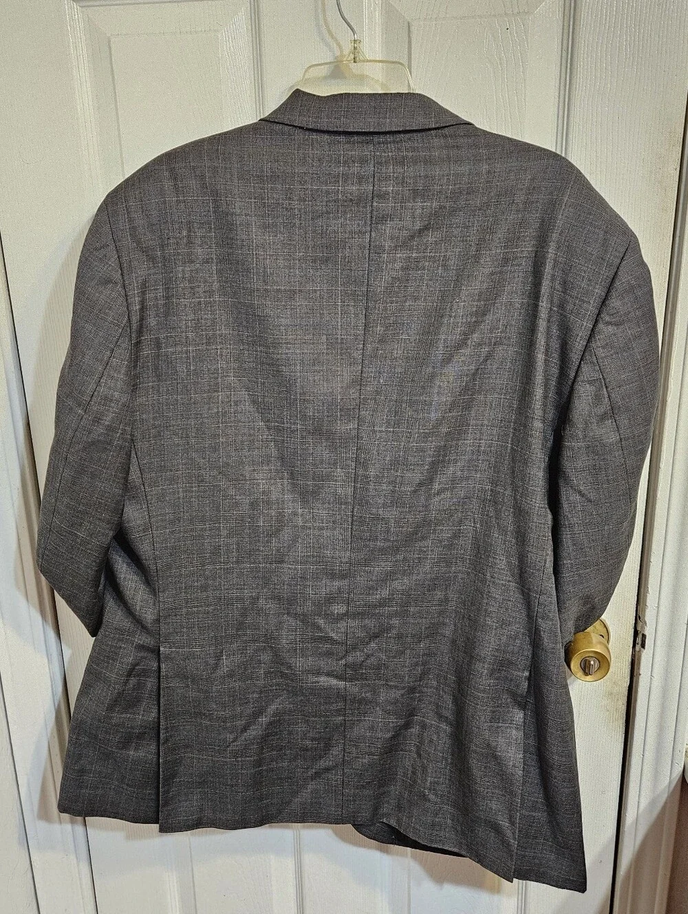 Tasso Elba Exclusive for Macy Blazer Coat Jacket Gray 100% Wool Size 46R Regular